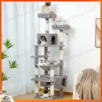 Large Cat Tree Tower for Indoor Cats with Sisal Scratching Posts Hammock Padded Perches Condos Toys Multi-Level Climbing