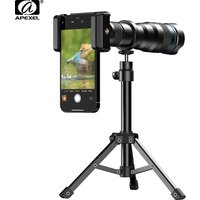 APEXEL 4K 36X Monocular Telescope Zoom Telephoto Lens for Phone with Metal Bracket Universal Clip for Shoot Birds/the Moon/Game