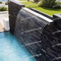 Stainless Steel Courtyard Garden Water Features, Waterfall Outlet Water Curtain, Rain Curtain, Porous Linear Waterfall