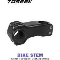 AliExpress TOSEEK Black Matte T800 Carbon Fiber Stem MTB/Road Bike Stem 31.8mm Bicycle Handlebar Stem -12 Degrees 70/80/90/100/110/120mm