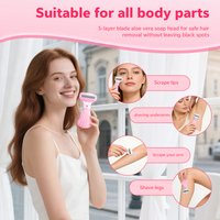 Women's 5-Blade Razor with 1 Handle + 1/2/3 Blades, with Transparent Storage Case, Suitable for Full Body Use