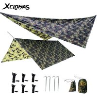Multi Size Camouflage Awning Canopy Tarp Outdoor Waterproof Camping Tarp Garden Canopy Sunshade Rainproof Tarpaulin Shelter Mat