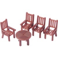 1 Set Of Mini Simulation Table And Chair Model Scene Toy Furniture Accessories