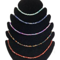 4mm Natural Stone Round Beads adjustable Necklace Agate Opal Tigers Eye Quartz Crystal labradorite Charm Necklace Women Jewelry