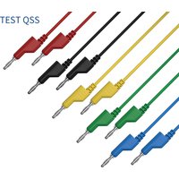 QSS 100CM 5Pcs Dual 4MM Stackable Banana Plug Test Lead Copper Cable Wire 15A for Electrical Testing And Measurement Tools