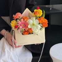 5 Pieces Romantic Flower Gift Box Paper DIY Gift Floral Arrangement Box Folding Portable Envelope Floral Box Mother's Day