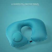 U-shaped inflatable pillow portable storage press type travel neck pillow travel car neck pillow