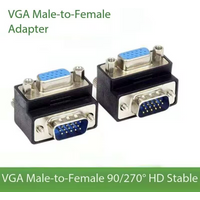 Right Angle VGA Adapter 90 Degree270Degree Elbow Head Female to Male Male to Female Cable Conversion 15 Pin to 15 Hole