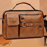 Men's Retro Messenger Bag with Waterproof Design, Large Capacity Laptop Briefcase for Office Work, Travel and School image 4