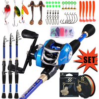 Sougayilang Telescopic Casting Fishing Combo 1.8-2.4m Portable Carbon Fiber Rod and 7.2:1 Gear Ratio Fishing Reel Fishing Combo