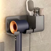 (No Hair Dryer) Hair Dryer Holder Organizer Wall Mounted Straightener Stand with Storage Box Shelf Hair Brush Bracket
