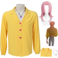 Anime Movies Saja Boys Boys Soda Pop Group Romance Cosplay Costume Yellow Shirt Top Necklace Wig Man Woman Halloween Suit