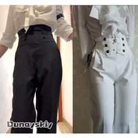 Dunayskiy%Ouji Jirai Kei Knight Rider Pants Trouser Japanese Court Suit Femboy Unisex Lolita Prince Vintage High Waist Spring Su
