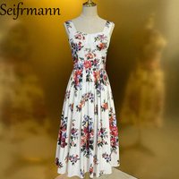 Robe décontractée ample en coton imprimé à bretelles fines et dos nu pour femme Seifrmann 2026 – Nouvelle collection été
