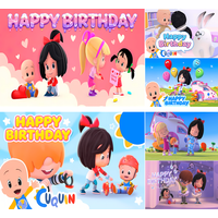 Dewprint Cartoon Cleo - Cuquin Backdrop Kid's Birthday Party Decoration Supplies Banner Baby Party Gifts Photography Props