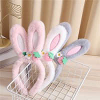 New Cartoon Plush Rabbit Ear Headband Hair Hoop for Women Girls Cosplay Props Bunny Ears Hairband Tiara Costume Hair Accessories