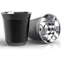 Double Wall Insulated Stainless Steel Espresso Cup Capsule Coffee Mug Metal Drinking Demitasse Cup For Home Indoor or Outdoor