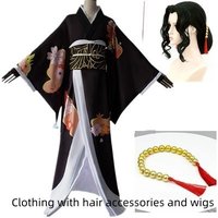 Japanese Anime Cosplay Costume for Muzan Kibutsuji Kimono Uniform Full Set with Belt for Women Carnival Fancy Dress