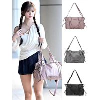 Fancy Club Large Capacity Shoulder Bag Women's Crossbody Bag with Buckle New Color 2025 Summer Handbag Pure Color