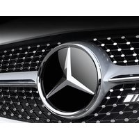 3d Chrome Black Star Logo Car Front Grille Emblem Mercedes Benz Amg W205 W212 W207 A B C E SLK GLK CLA CLS Viano GL ML R Class