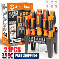21X Precision Magnetic Screwdriver Tool Set with Case, Professional Multi-Bit Kit for Car Repair, Home DIY & Electronics