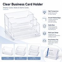 1-3Pcs Modern Clear Acrylic Business Card Holder, Large Capacity Storage Box for Office Desk, Home, Creative Organizer