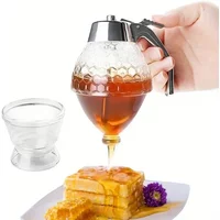 1pc Juice Syrup Cup Squeeze Bottle Storage Pot Stand Holder Bee Drip Dispenser Kettle Honey Jar Container Kitchen Accessories
