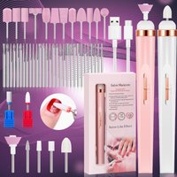 5-in-1 Portable Electric Nail Drill Machine USB Rechargeable Manicure Set for Nail Salon Exfoliation & Polishing