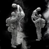 1/35 Resin unpainted model kit, American soldier and his wife (2 people only) unassembled and unpainted GK
