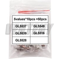 50pcs 5 values * 10pcs LDR Photo Light Sensitive Resistor Photoelectric Photoresistor Kit for 5516 5528 5537 5539 5549