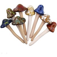 Vivid Fairy Mushroom Ceramics Home Garden Flower Pot Aquarium Decoration Artificial Toadstool Mushroom Ornaments Outdoor Decor