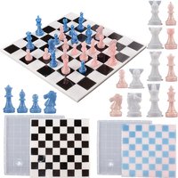 DIY Chess Silicone Mold Handmade Chessboard Set Crystal Epoxy Resin Candle Mold Home Gathering and Outdoor Game Tools