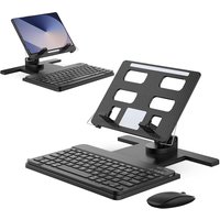 Portable Tablet Stand with Bluetooth Mouse Keyboard Foldable Bracket for IPad Samsung HUAWEI Xiaomi 4.7-12.9 Inch Tablets