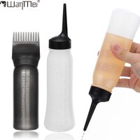 2Pcs Hair Dye Applicator Bottle Set Root Comb Pointed Tip Squeeze Bottles with Graduated Scale Salon Quality Hair Coloring Tool