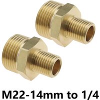 Pressure Washer Adapter M22 x 1.5 Male Thread to G1/4 Inch Male Connector Brass Coupling Reducer Hose Connector Adapter for Hose