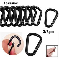 3/6/10Pcs Mini Carabiner Keychain Alluminum Alloy D Type Buckle Spring Snap Clip Hooks Keychain Carabiner for Keys Camping Tool