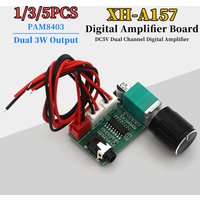 1/3/5PCS XH-A157 Digital Amplifier Board PAM8403 with Volume Knob Aux Input USB 5V Power Supply Dual 3W Output