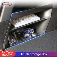 Trunk Tiered Storage Box Side Organizer With Silicone Pad Waterproof Odorless Car Accessories For Tesla Model Y 2017 to 2024