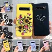 Silicon Case For Samsung Galaxy S10 Plus Phone Cover Samsung S10 S 10 S10e Flower Soft TPU Funda GalaxyS10 10e S10Plus Couqe