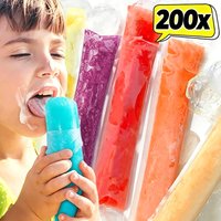Disposable Ice Popsicle Bags Transparent DIY Ice Cream Pop Fruit Juice Smoothies Yogurt Mold Bag with Funnel Ice Lolly Bag Mould