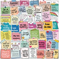 50PCS Self-Affirmation Encouragement Slogans Graffiti Stickers Waterproof PVC Positive Quotes Decals for DIY Phone Cases Laptop