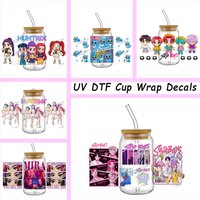 Saja Boys K-POP Team UV DTF Cup Transfer Stickers for 16oz Libbey Can Glass Eye-catching Pop Star Design Cup Decals for Mugs