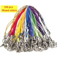 Mixed 100 pcs/lot Thread Cord Lobster keyrings Key Holder Bag Key Ring Bags Toys Phone Hanger DIY Keyfob KeyChain Accessories