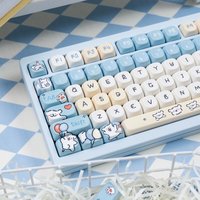 Cute Dog PBT Keycaps,132 Keys Custom MOA Profile Dye Sublimation Keyboard Keycaps For MX Switches Mechanical Keyboard 60% 75%
