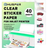 A4(8.3x11.7 Inch) Size Printable 10/20/40 Sheets Vinyl Sticker Paper Transparent No-waterproof, Clear Decal Paper Self-Adhesive