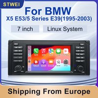 Radio samochodowe STWEI Linux do BMW serii 5 E39 E38 X5 E53 z bezprzewodowym CarPlay, Android Auto, GPS, FM, DSP, Bluetooth i odtwarzaczem multimedialnym