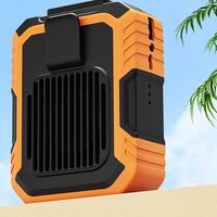 Portable and compact waist hanging small fan with 3 levels of power and emergency lighting, can be used as a power bank