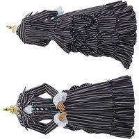 Film Jack Cosplay Skellington Costume femmes gothique Steampunk noir rayé Rococo robe Halloween robe de bal de noël