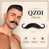 Fausse barbe sans colle, ajustable, sans démangeaisons, fausse moustache réaliste, poils faciaux artificiels pour hommes, pour théâtre, fêtes, théâtre d'opéra, films