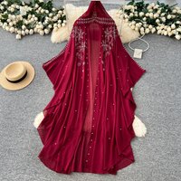 Chic vintage long sleeve loose Long cardigan korean fashion autumn women clothing ceremony dresses